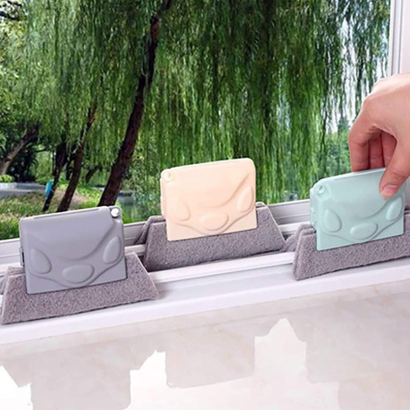 pufans Groove Gap Cloth Window Door Track Multifunctional Cleaning Brush Color: Beige/Gray/Blue (Random Color Matching)3PCS - Image 4